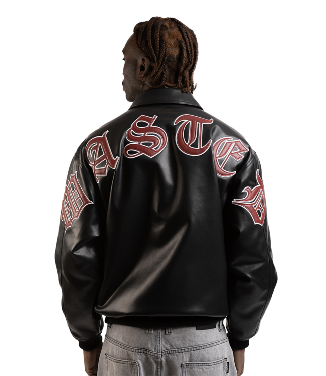 WASTED PARIS Kingdom Curve Varsity Jacket - Black