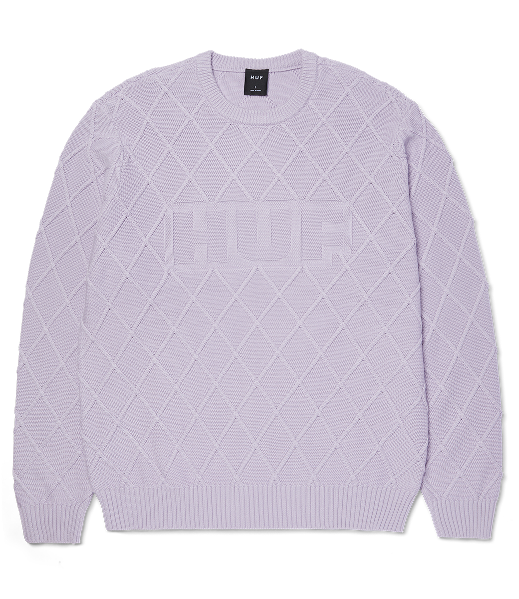 HUF Grid Crewneck Sweater - Dust Purple