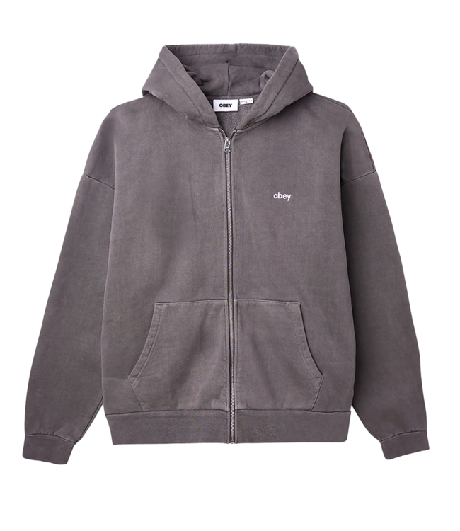 OBEY Lowercase Pigment Zip Hoodie - Pigment Digital Black