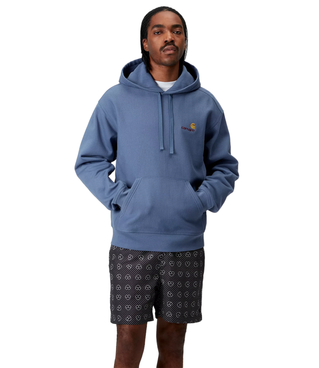 CARHARTT WIP Hooded American Script Sweat - Blue Iris