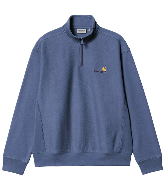 CARHARTT WIP Half Zip American Script Sweat - Blue Iris
