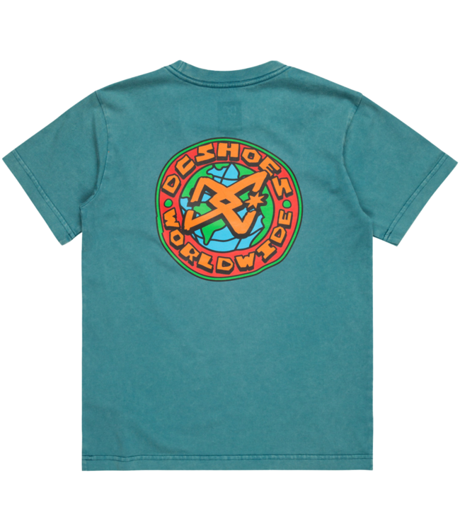 DC Spinner Kids T-Shirt - Deep Teal Acid Wash
