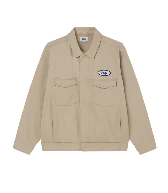 OBEY Tilton Work Jacket - Silver Grey Faded Wash