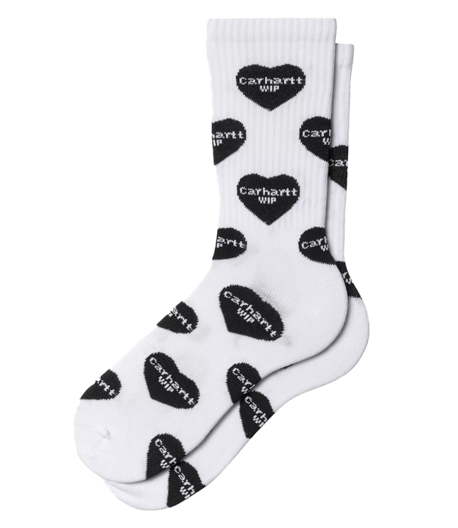 CARHARTT WIP Heart Logo Socks - Heart Logo Jacquard/White