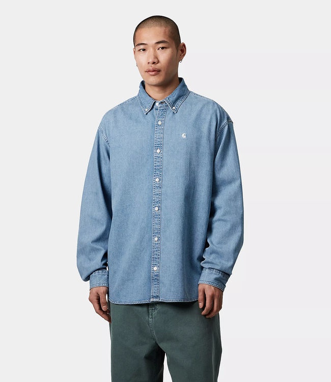 CARHARTT WIP S/S Lucas Shirt - Blue/Bleached