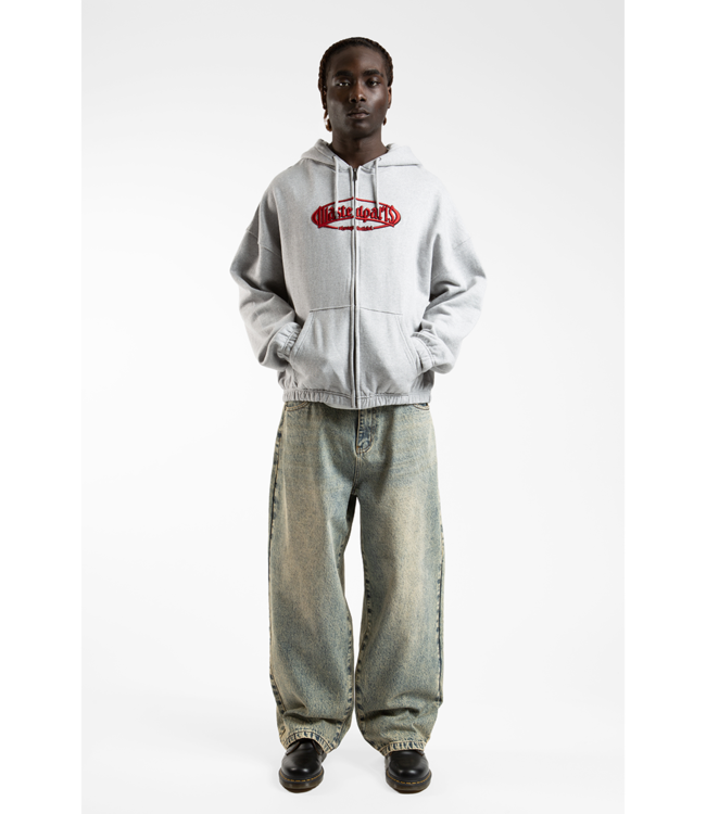WASTED PARIS Yard Boxy Zip Hoodie - Ash Grey