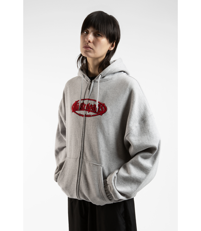 WASTED PARIS Yard Boxy Zip Hoodie - Ash Grey