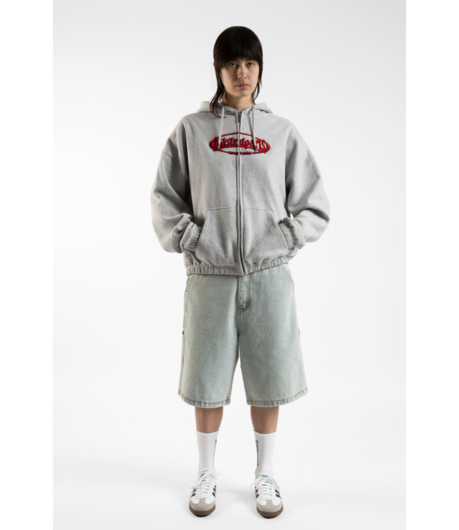 WASTED PARIS Yard Boxy Zip Hoodie - Ash Grey