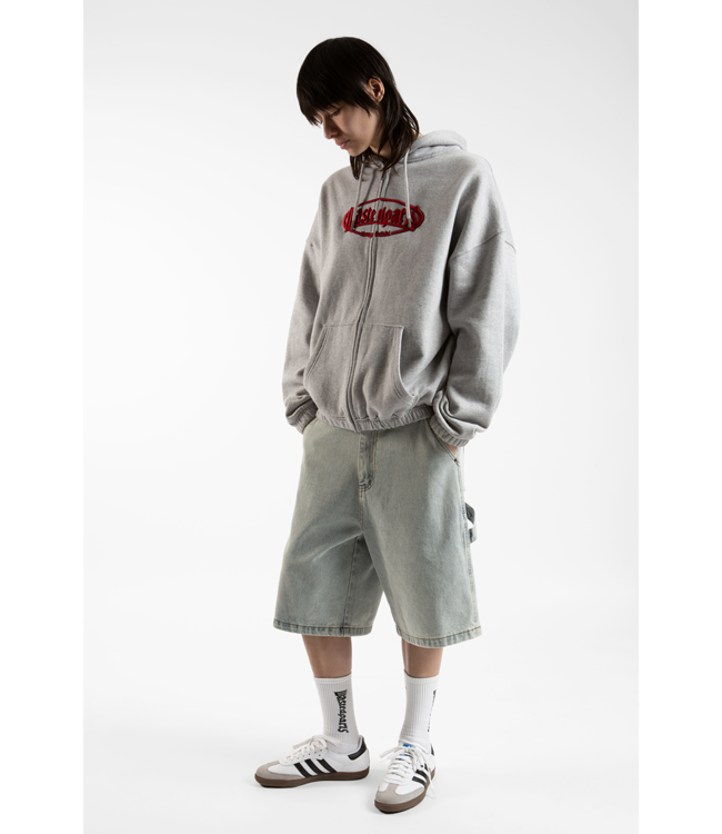 WASTED PARIS Yard Boxy Zip Hoodie - Ash Grey