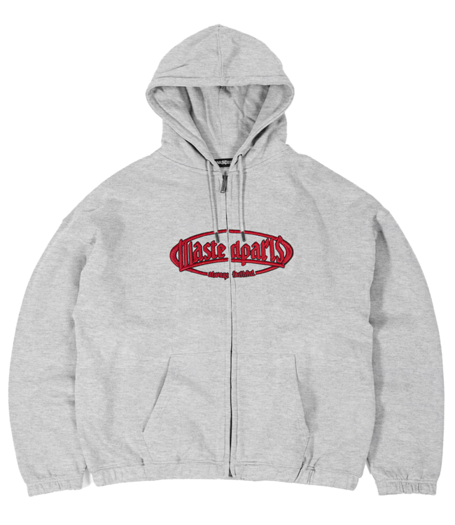 WASTED PARIS Yard Boxy Zip Hoodie - Ash Grey