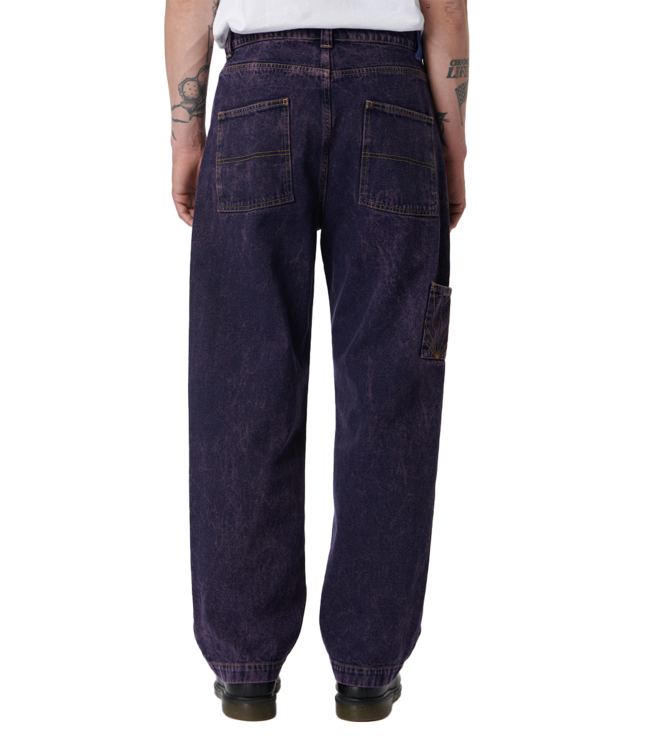 RASSVET Carpenter Denim Work Pants - Purple Acid Wash