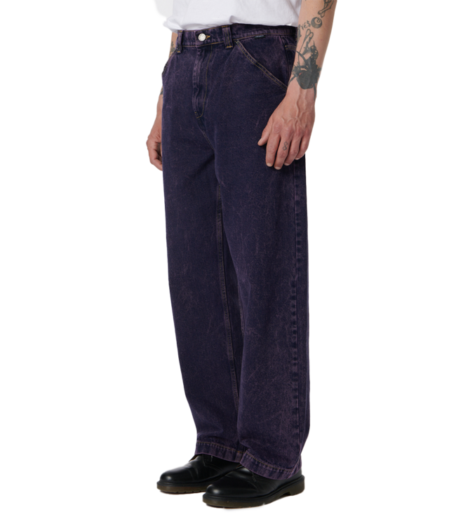 RASSVET Carpenter Denim Work Pants - Purple Acid Wash