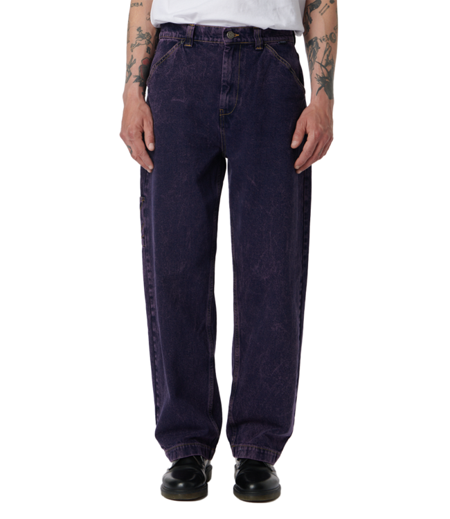 RASSVET Carpenter Denim Work Pants - Purple Acid Wash