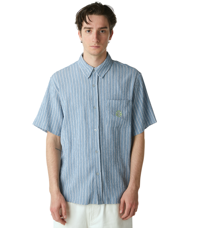 HUF Apollo S/S Striped Shirt - Pool Blue