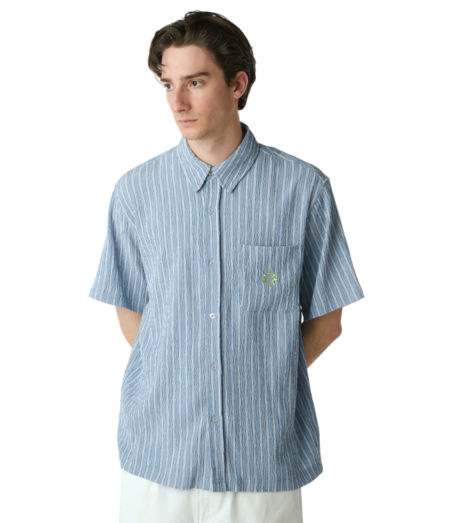 HUF Apollo S/S Striped Shirt - Pool Blue
