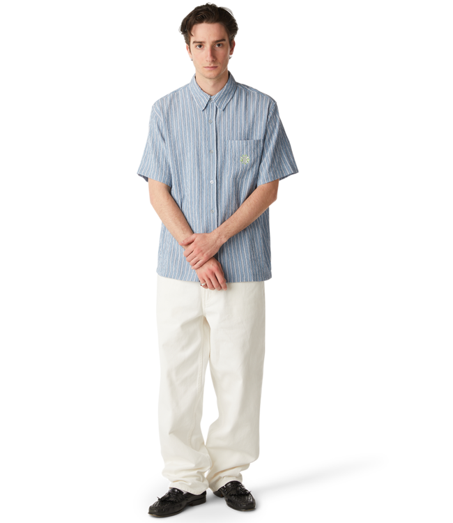 HUF Apollo S/S Striped Shirt - Pool Blue