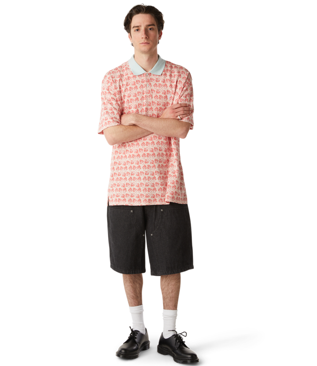 HUF Microdose Knit S/S Polo - Red