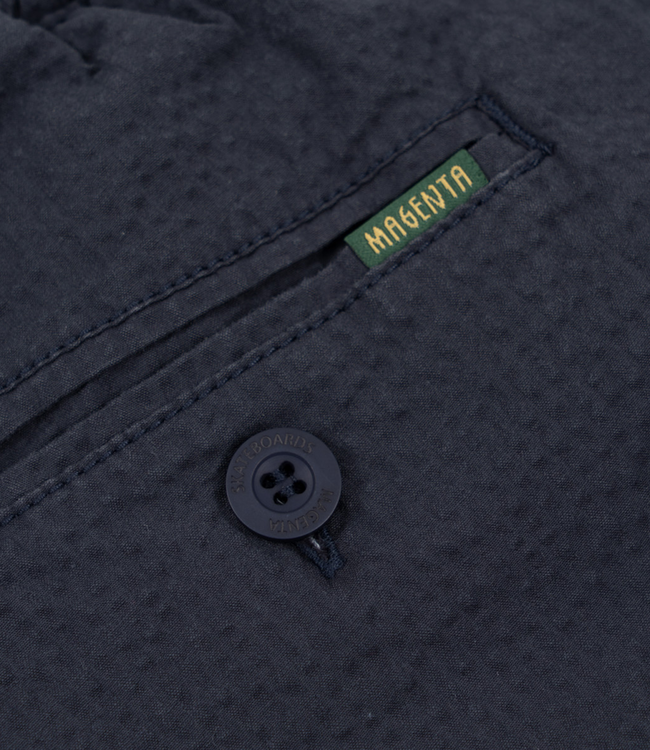 MAGENTA Loose Pants Seersucker - Navy Blue