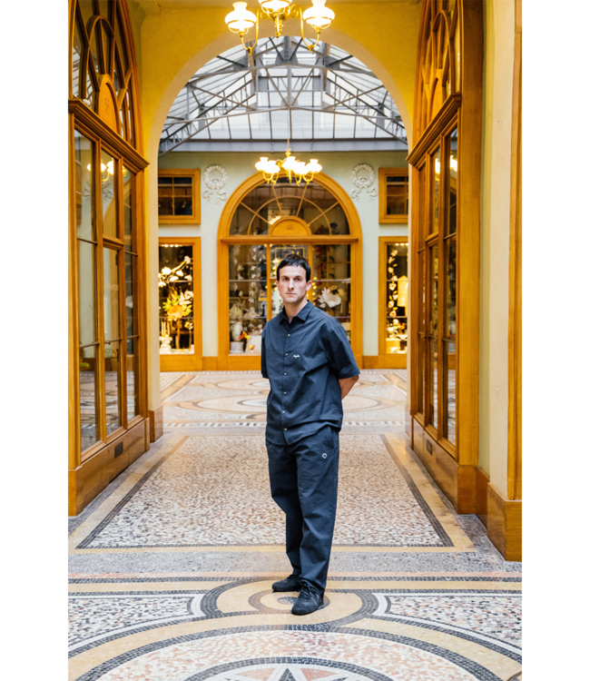 MAGENTA Seersucker Shirt - Navy Blue