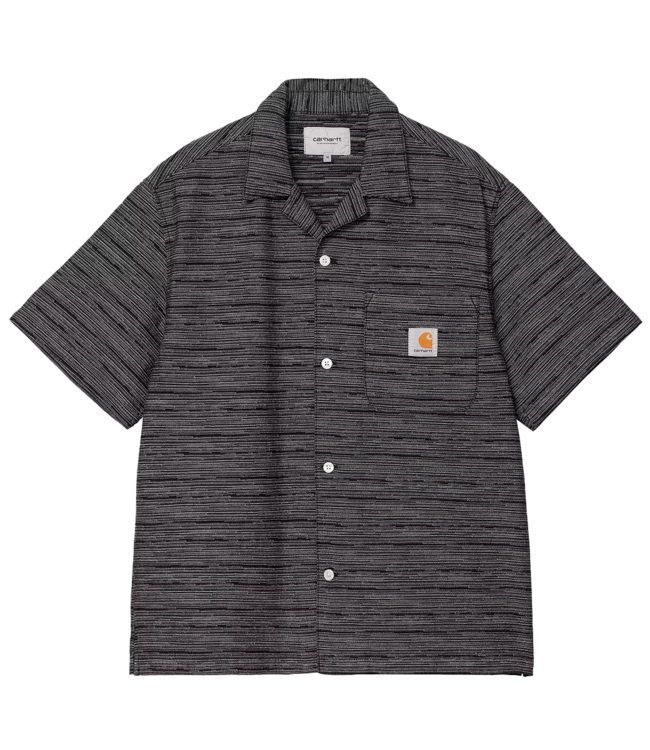 CARHARTT WIP S/S Gellar Shirt - Gellar Stripe, Black/Rinsed