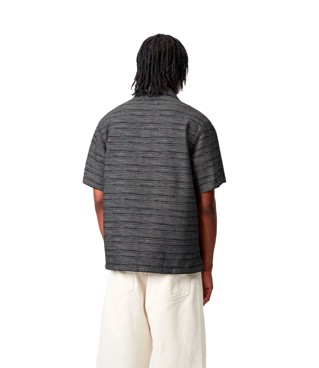 CARHARTT WIP S/S Gellar Shirt - Gellar Stripe, Black/Rinsed