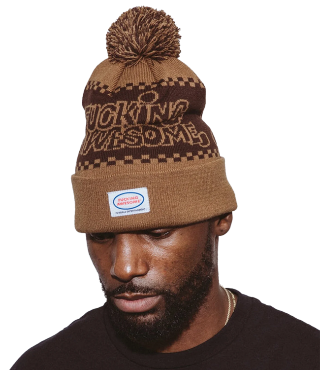 FUCKING AWESOME Pbs Ball Beanie - Brown/Sienna