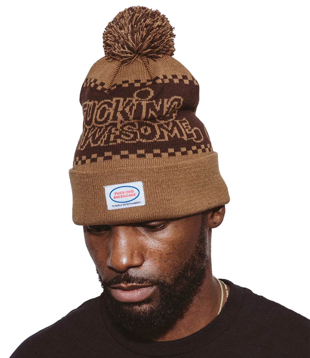 FUCKING AWESOME Pbs Ball Beanie - Brown/Sienna