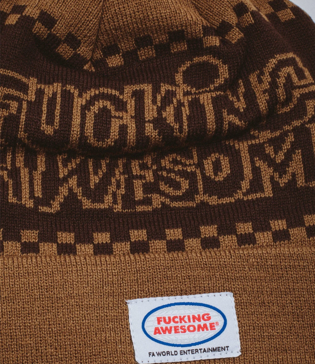 FUCKING AWESOME Pbs Ball Beanie - Brown/Sienna