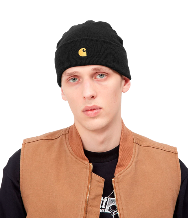 CARHARTT WIP Chase Beanie - Black/Gold