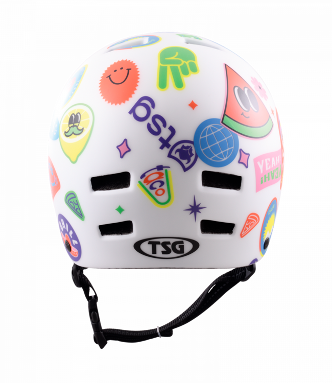 Nipper Maxi Helmet Graphic Design - White Happy Sticker