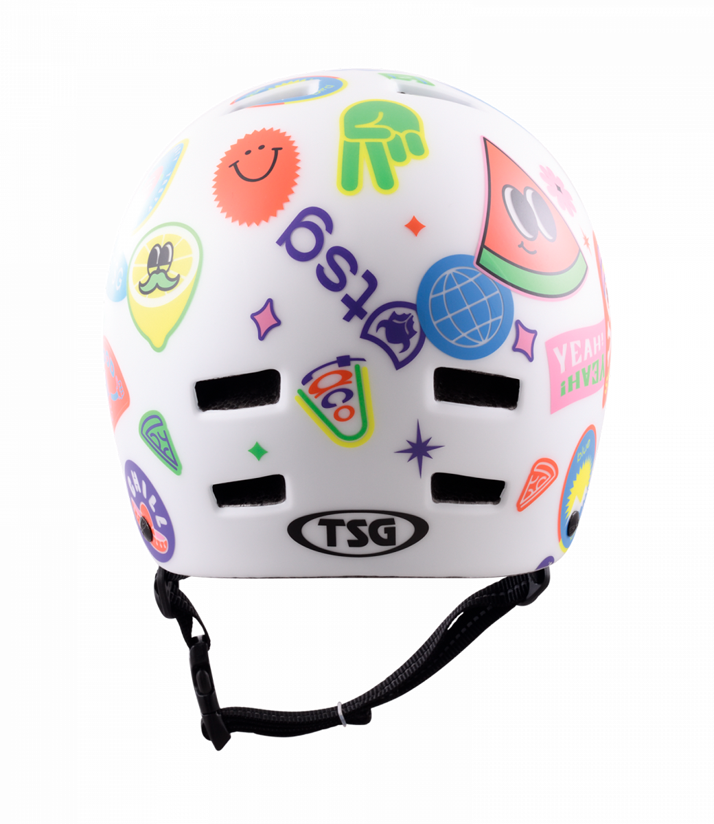 Nipper Maxi Helmet Graphic Design - White Happy Sticker