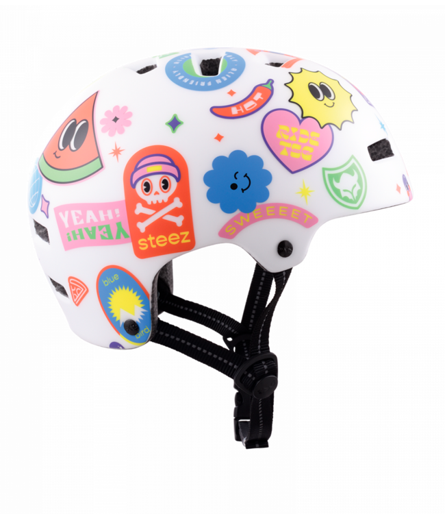 Nipper Maxi Helmet Graphic Design - White Happy Sticker