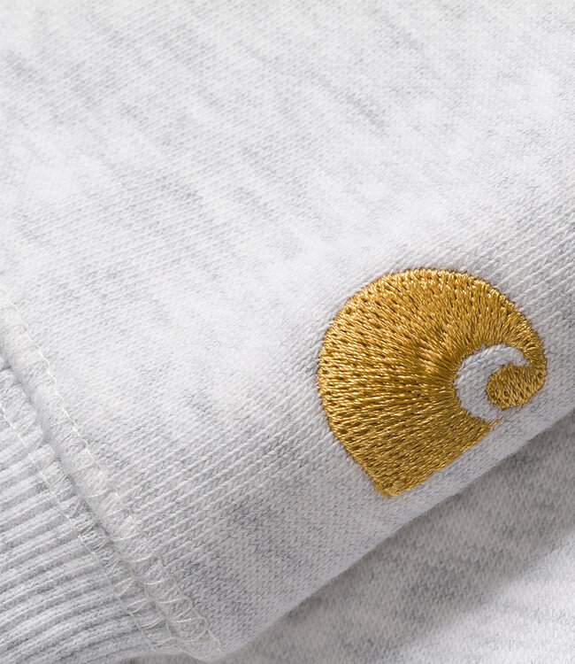 CARHARTT WIP Hooded Chase Sweat - Ash Heather/Gold