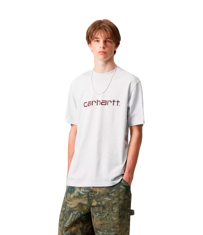 CARHARTT WIP S/S Script T-Shirt - Ash Heather/Rondo