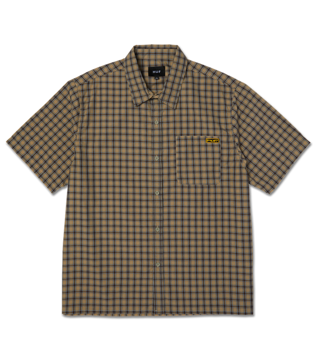 HUF Stretch Micro Plaid S/S Shirt - Clay