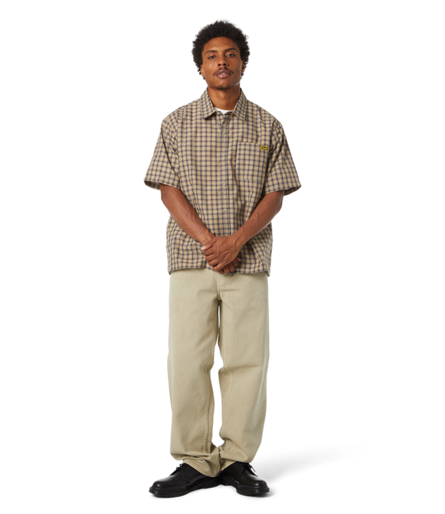 HUF Stretch Micro Plaid S/S Shirt - Clay