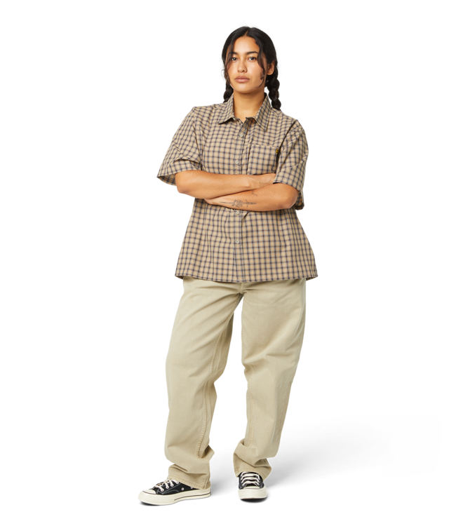 HUF Stretch Micro Plaid S/S Shirt - Clay