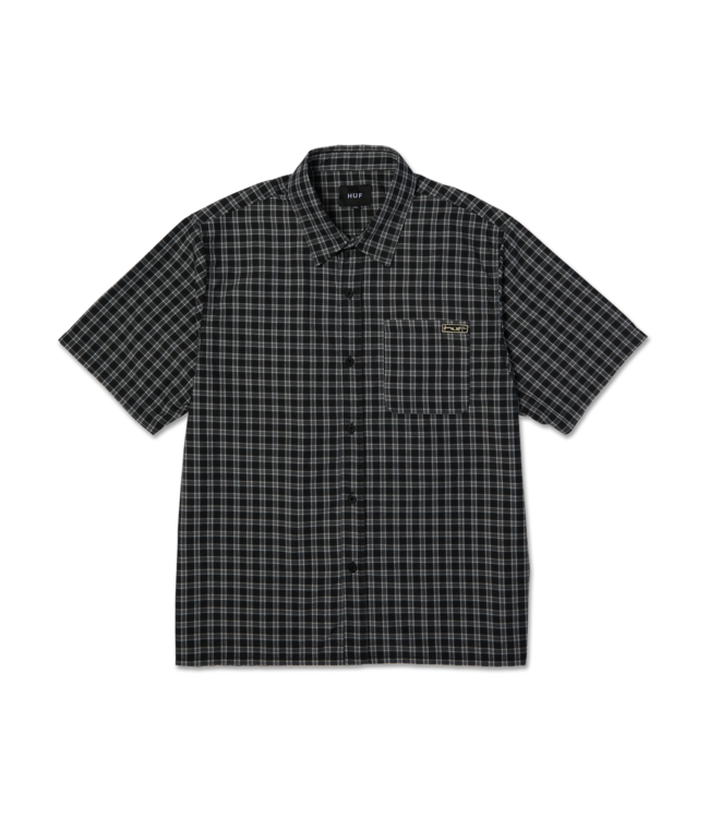 HUF Stretch Micro Plaid S/S Shirt - Black
