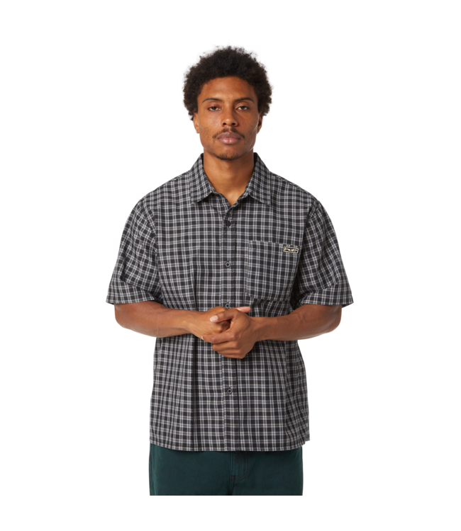 HUF Stretch Micro Plaid S/S Shirt - Black
