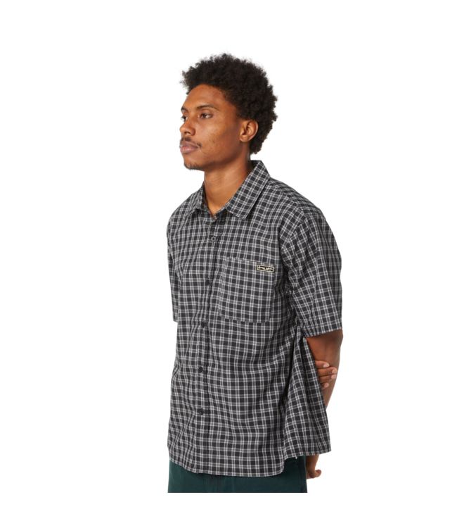 HUF Stretch Micro Plaid S/S Shirt - Black