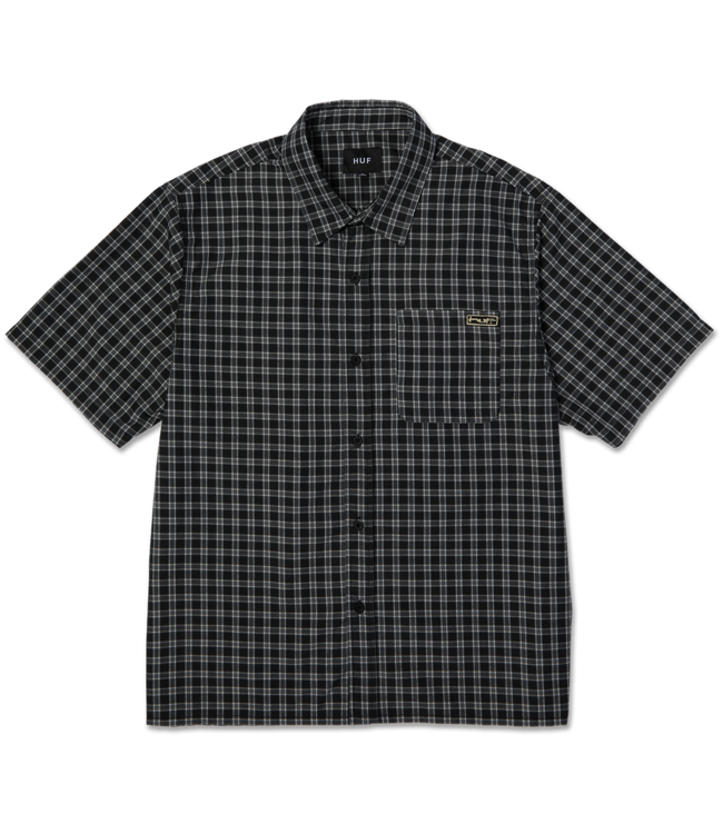 HUF Stretch Micro Plaid S/S Shirt - Black