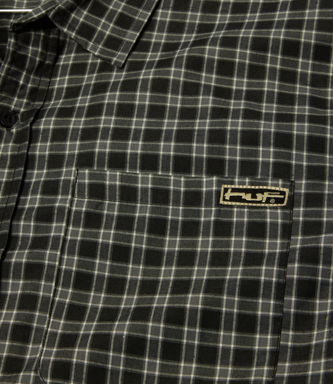 HUF Stretch Micro Plaid S/S Shirt - Black