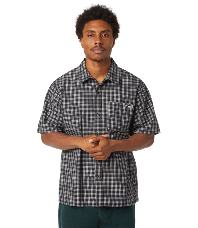 HUF Stretch Micro Plaid S/S Shirt - Black