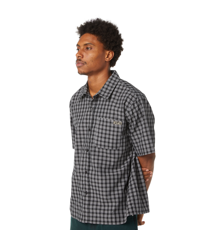 HUF Stretch Micro Plaid S/S Shirt - Black