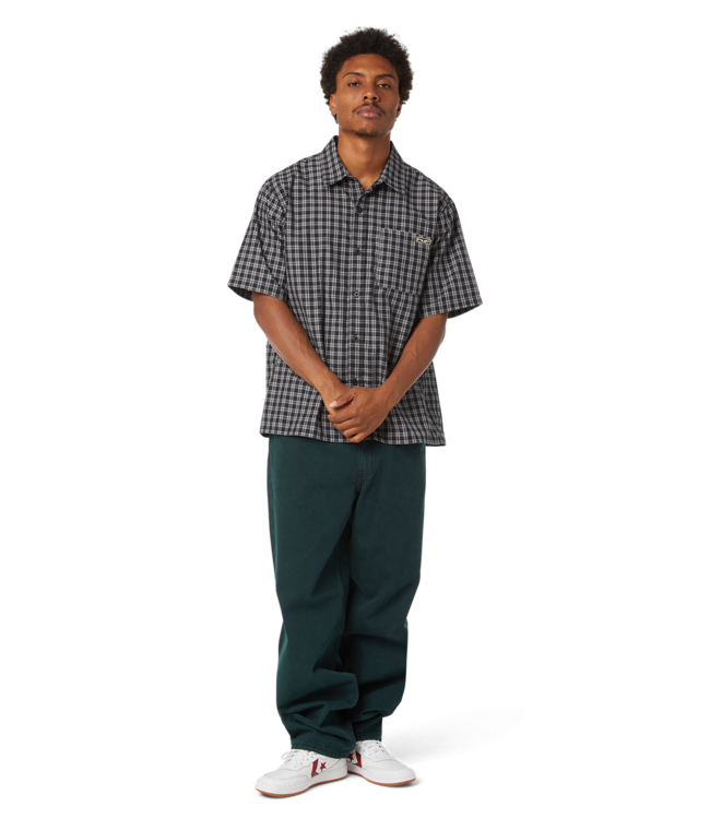 HUF Stretch Micro Plaid S/S Shirt - Black