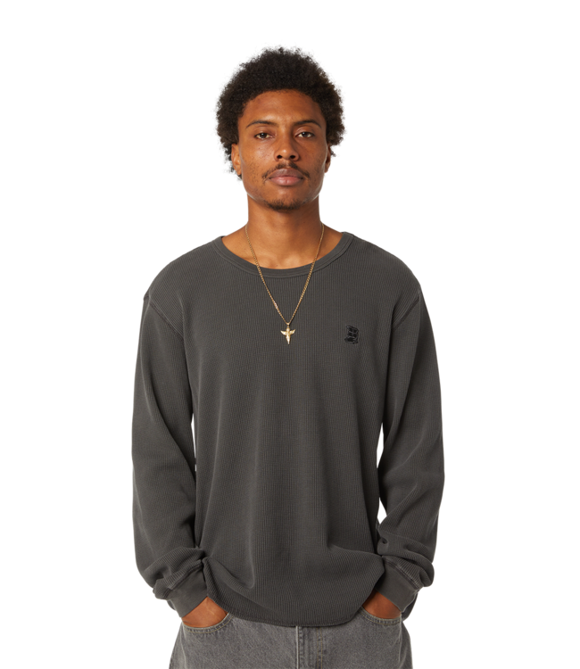 HUF Megablast Overdyed L/S Thermal - Asphalt