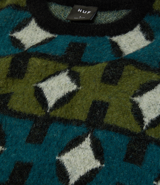HUF Space Age Crewneck Sweater - Pine