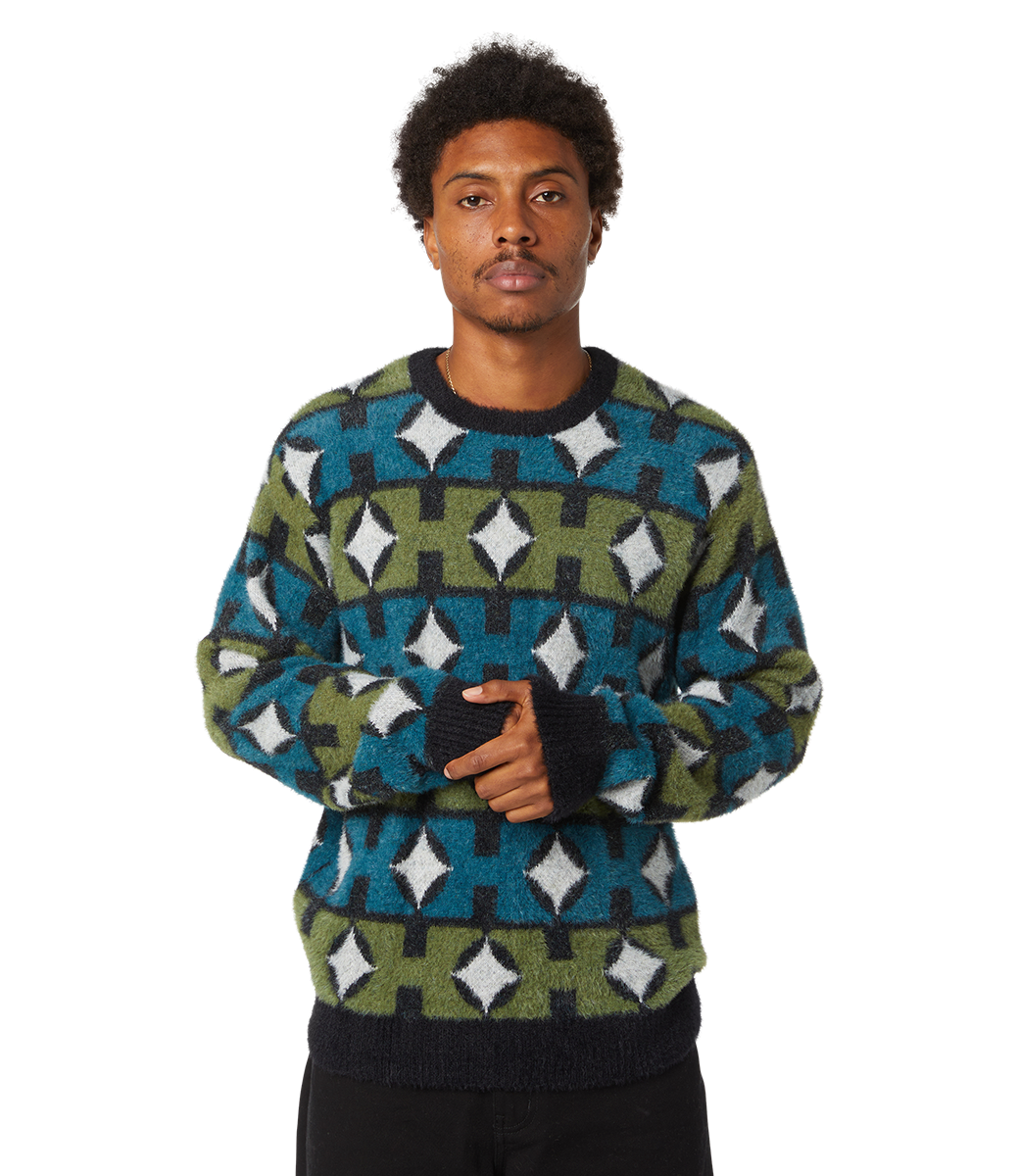 HUF Space Age Crewneck Sweater - Pine