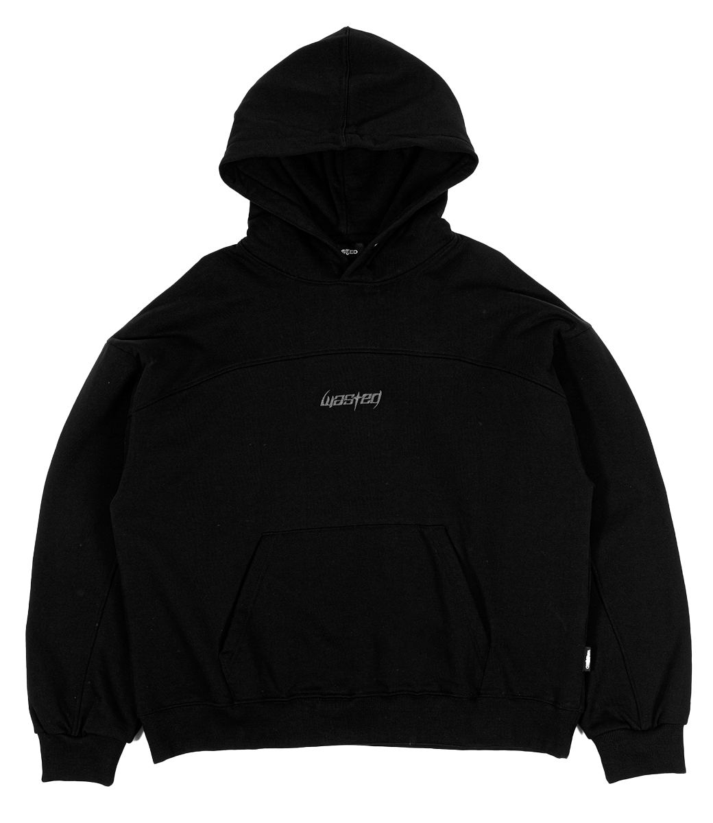 WASTED PARIS Switchblade Boxy Hoodie - Black