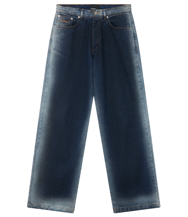 RASSVET Shadow Wash Baggy Denim Pants Woven - Blue